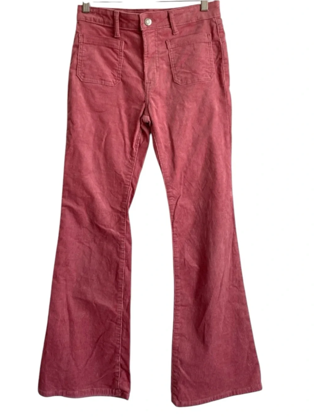 GAP KID’S High Rise Corduroy '70s Flare Jeans Pants Pink Sz 14 Girls